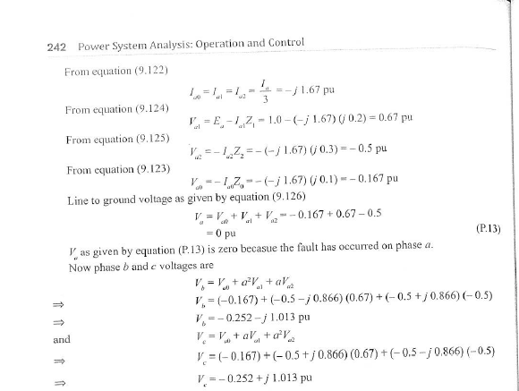 Solved Single line to ground fault analysis Example 9.4 | Chegg.com