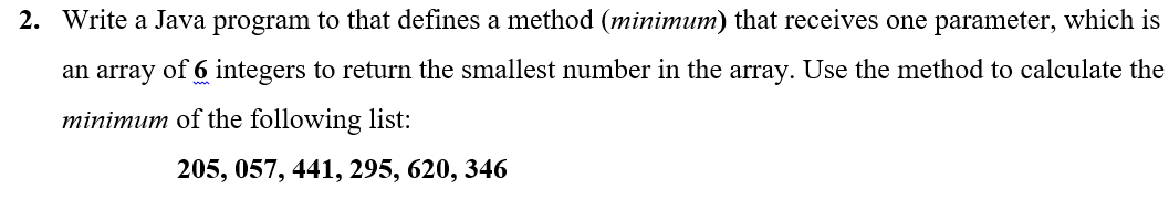 Solved 2. Write a Java program to that defines a method | Chegg.com