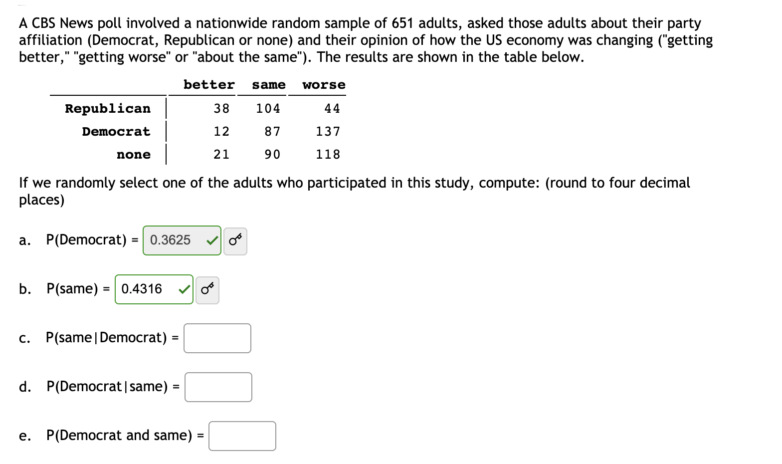 Solved A CBS News Poll Involved A Nationwide Random Sample Chegg