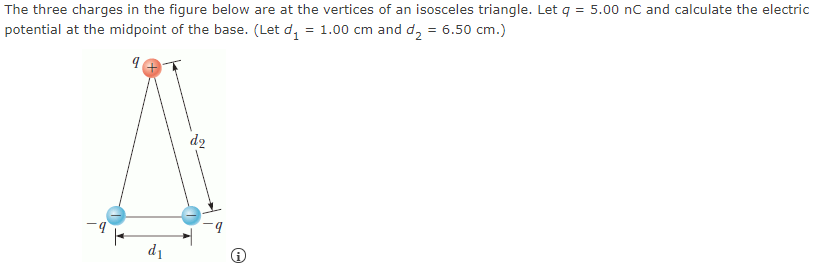 Solved The three charges in the figure below are at the | Chegg.com