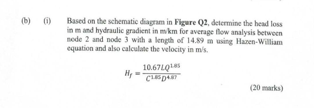 Solved (b) (i) Based On The Schematic Diagram In Figure Q2, | Chegg.com