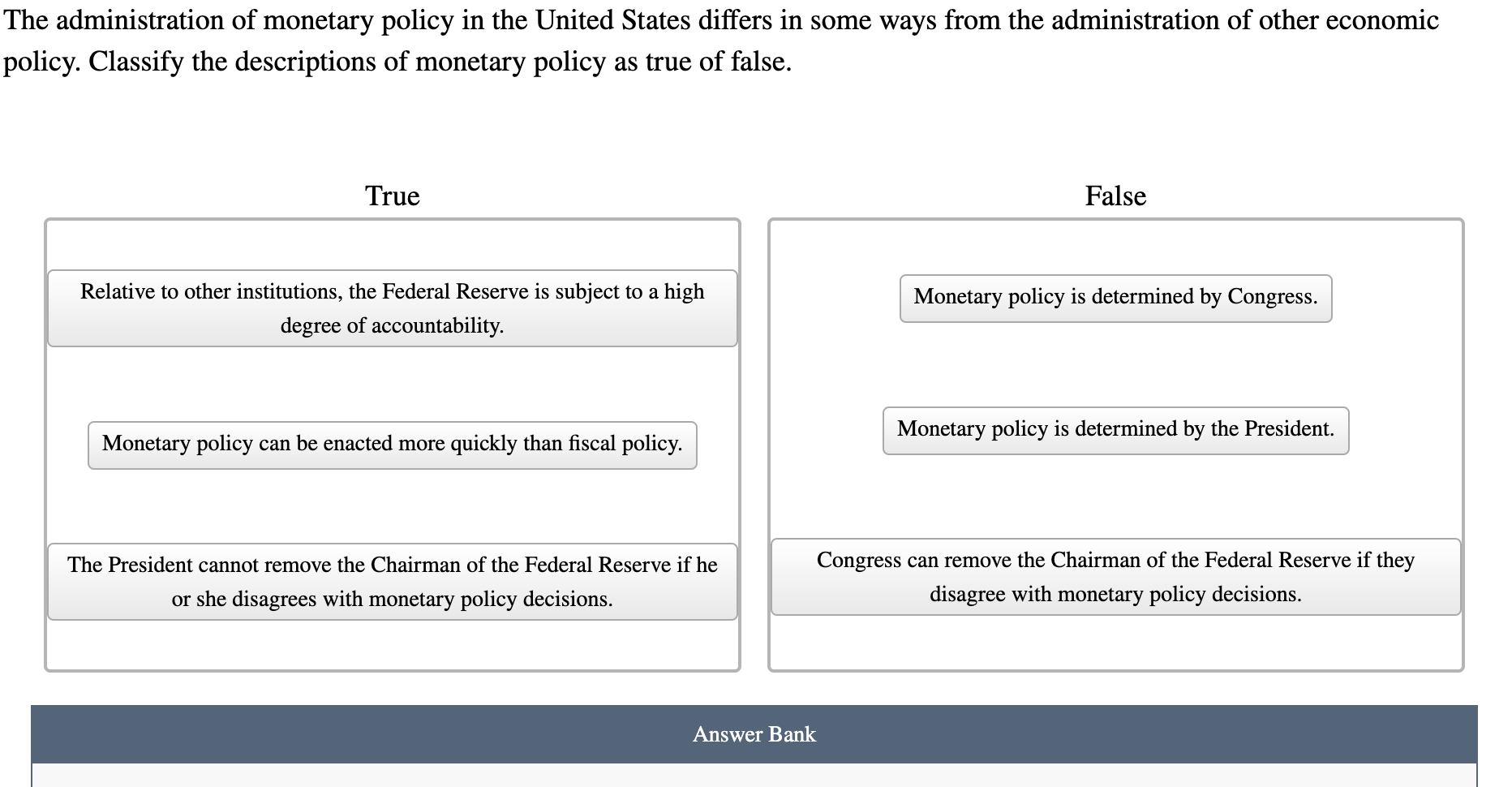 Solved The Administration Of Monetary Policy In The United | Chegg.com