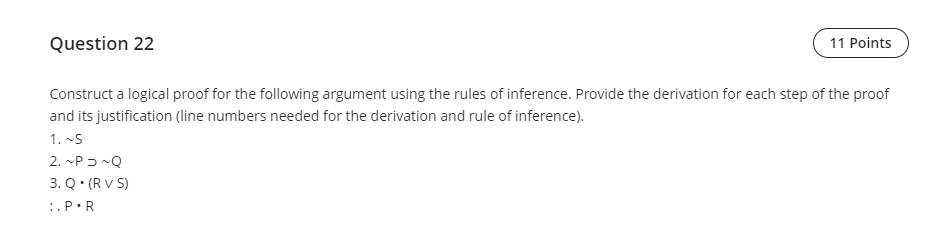 Solved Construct a logical proof for the following argument | Chegg.com