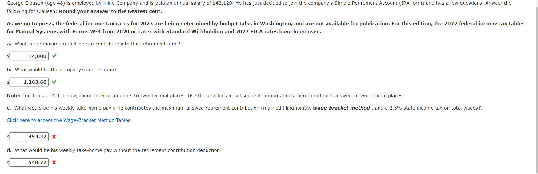 Solved following for Clausen Round your answer to the