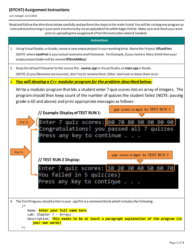 assignment tutorial 1 answers guide | pdf Images High... (07CH7) Assignment Instructions Last Changed: | Chegg.com