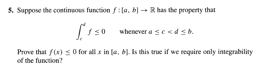 Solved 5. Suppose the continuous function f : [a, b] → R has | Chegg.com