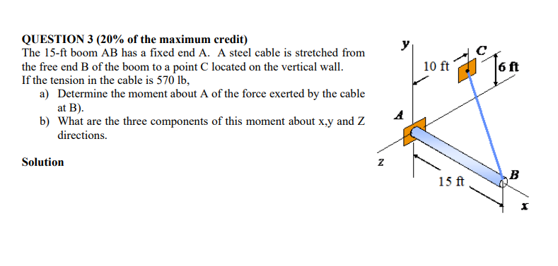 Solved 10 ft Ton QUESTION 3 (20% of the maximum credit) The | Chegg.com