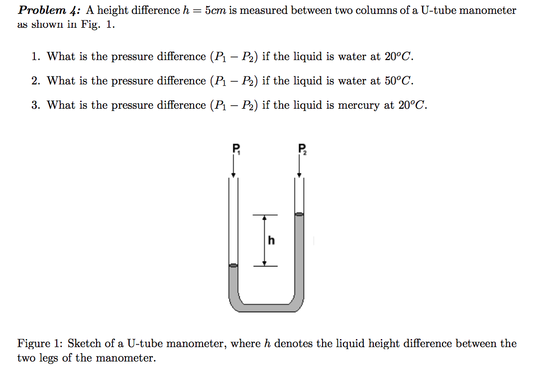 Solved Problem 4 A height difference h as shown in Fig. 1.