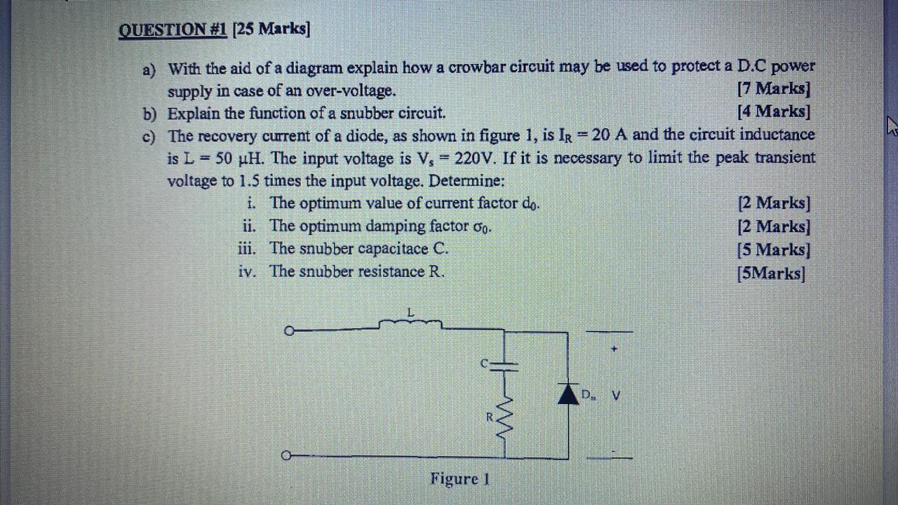 Solved a) With the aid of a diagram explain how a crowbar | Chegg.com