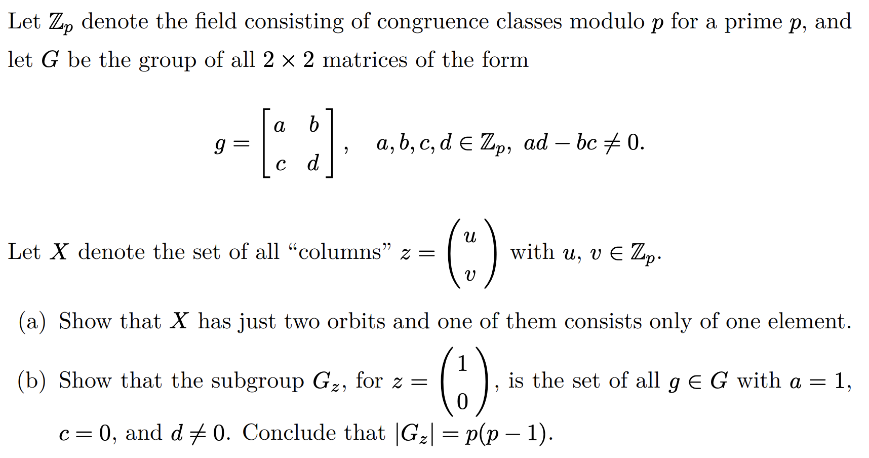 Solved Let Zip denote the field consisting of congruence | Chegg.com