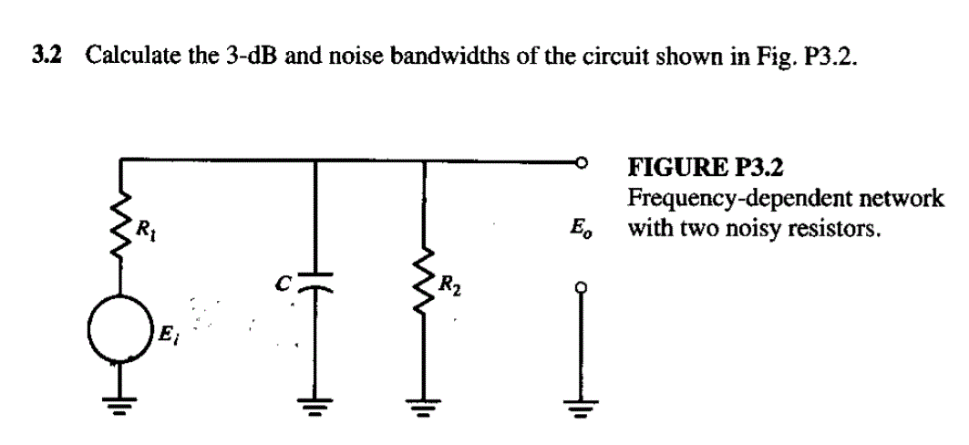 Solved 3.2 Calculate the 3-dB and noise bandwidths of the | Chegg.com