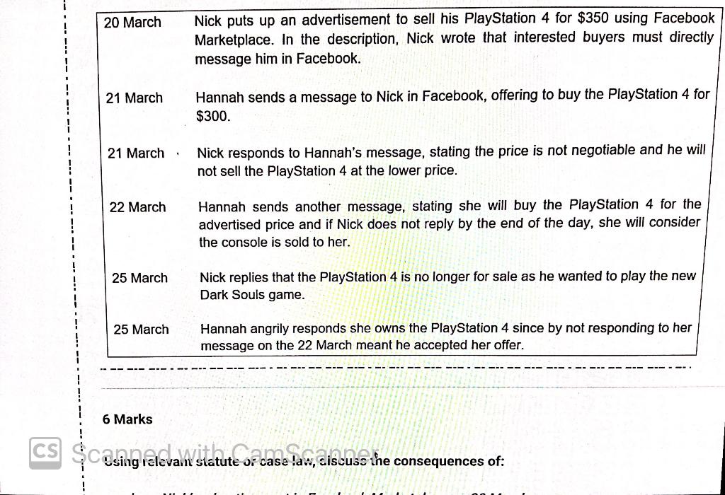 Ledig tolerance tilbagemeldinger Solved 20 March Nick puts up an advertisement to sell his | Chegg.com