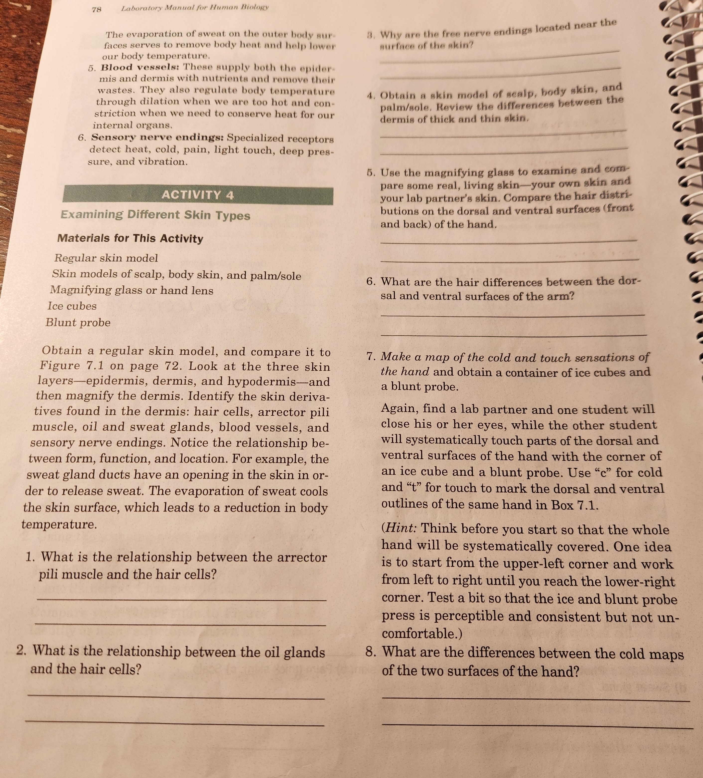 Solved 78 Laboratory Manual for Human Biology The | Chegg.com