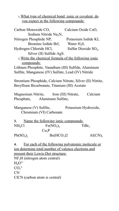 Solved Carbon Monoxide Co Nitrogen Phosphide Np Hydrogen 