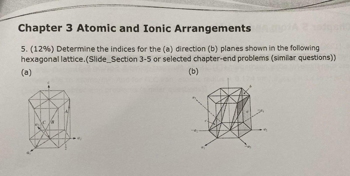 Solved Chapter 3 Atomic and Ionic Arrangements 5. (12%) | Chegg.com