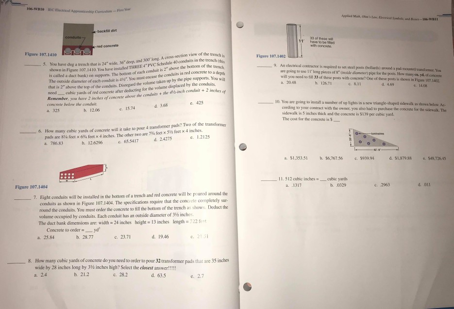 Solved 106WB10 IEC Electrical Apprenticeship Curricalum