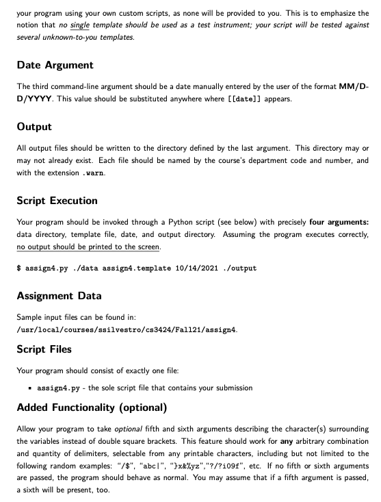 Solved For this assignment, you will use Python 3 to create | Chegg.com