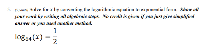 Solved Solve for 𝑥 by converting the logarithmic equation | Chegg.com