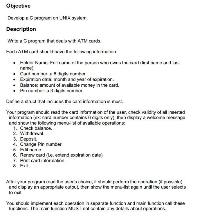 Solved Important Notes: . The execution of your program will | Chegg.com