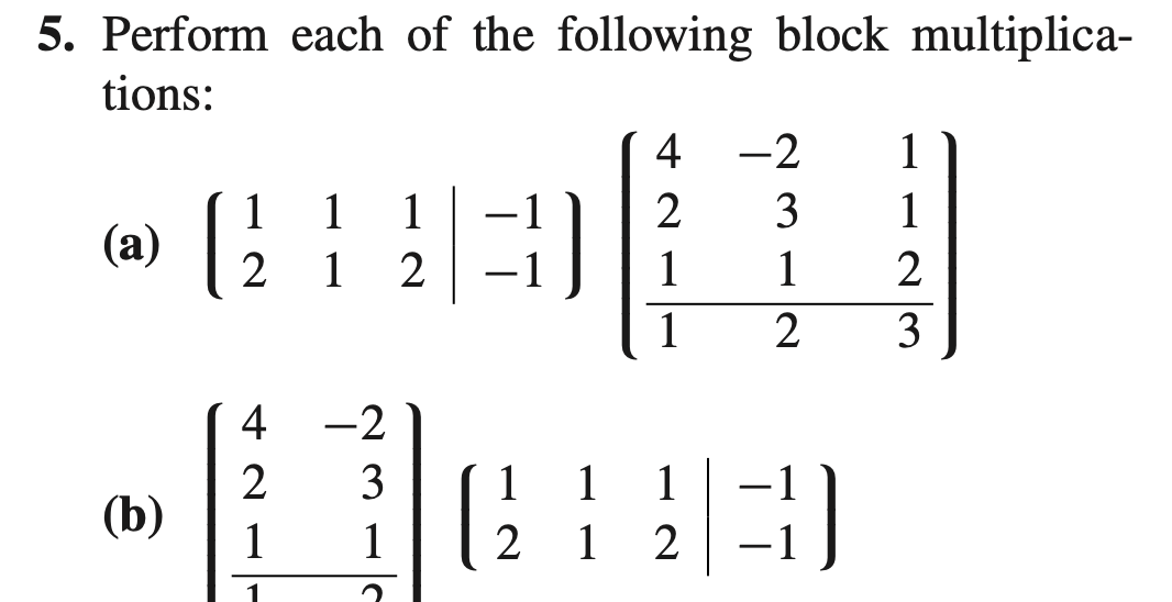 Solved 5. Perform each of the following block | Chegg.com
