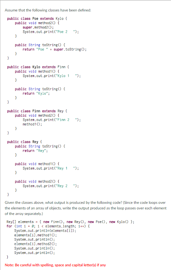 Solved Assume that the following classes have been defined: | Chegg.com