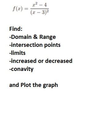 Solved f(0) (x - 3) Find: -Domain & Range -intersection | Chegg.com