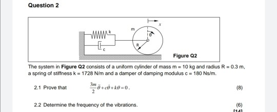 Solved Question 2 WWE Figure Q2 0.3 m, The system in Figure | Chegg.com