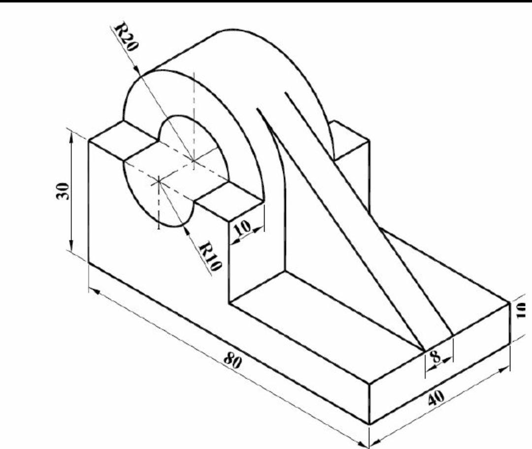 Solved draw top front and right side view of given diagram | Chegg.com