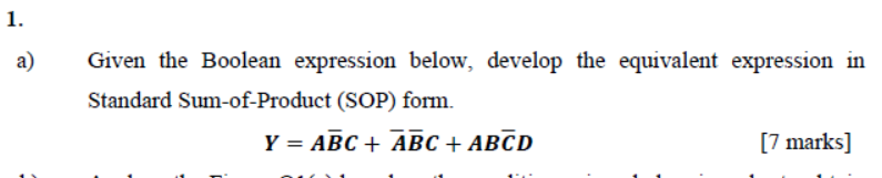Solved a) Given the Boolean expression below, develop the | Chegg.com
