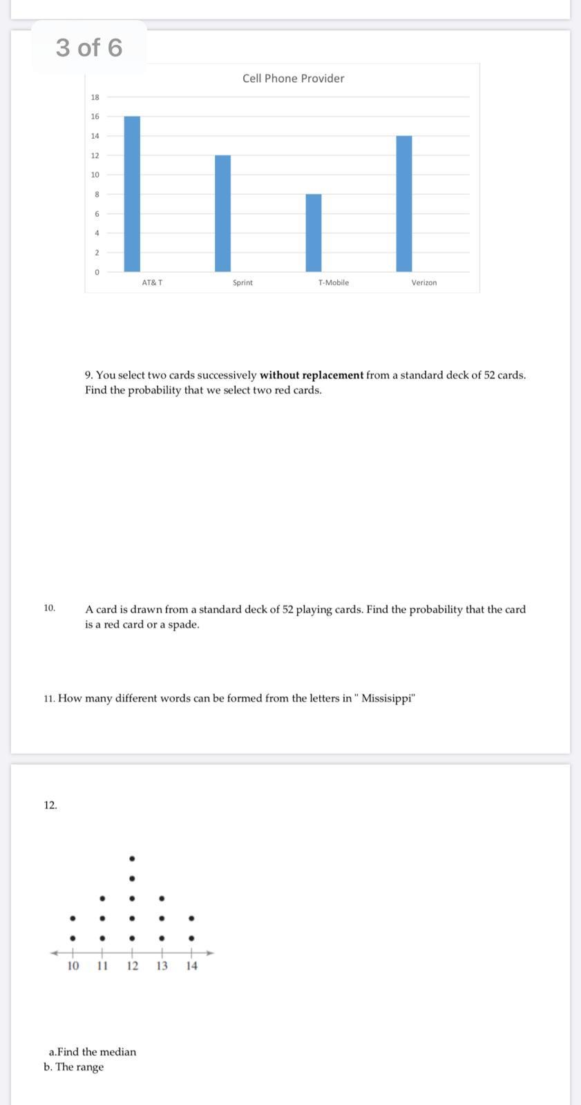 Solved 8. the bar graph shows the cell phone provider for | Chegg.com