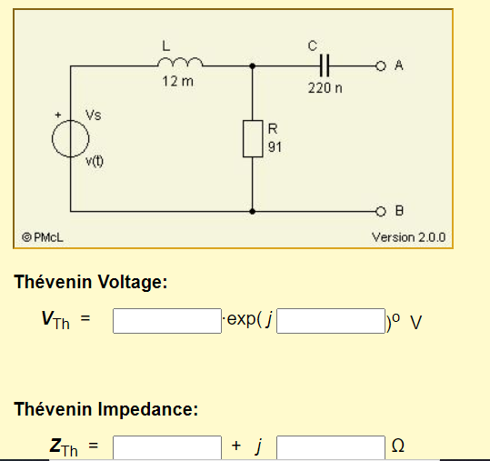 Solved In The Circuit Below The Voltage Source Is Given Chegg Com