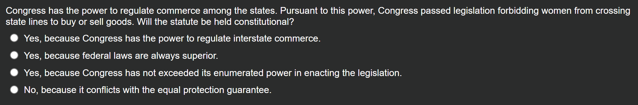 broadly interpreted the power of congress to regulate commerce