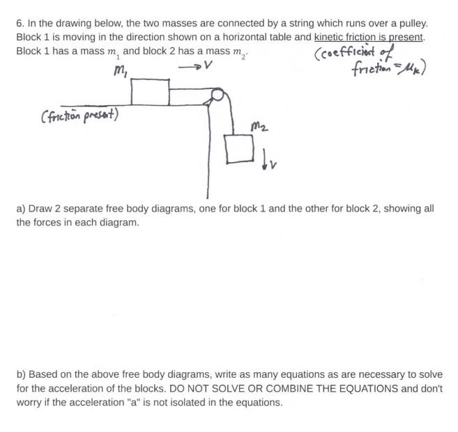 Solved 6. In The Drawing Below, The Two Masses Are Connected | Chegg.com