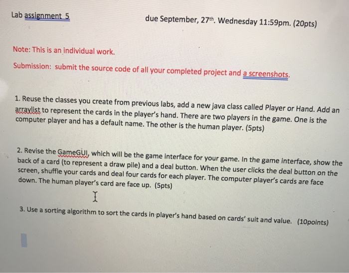 this java clas 1. Continue to use the Game project | Chegg.com