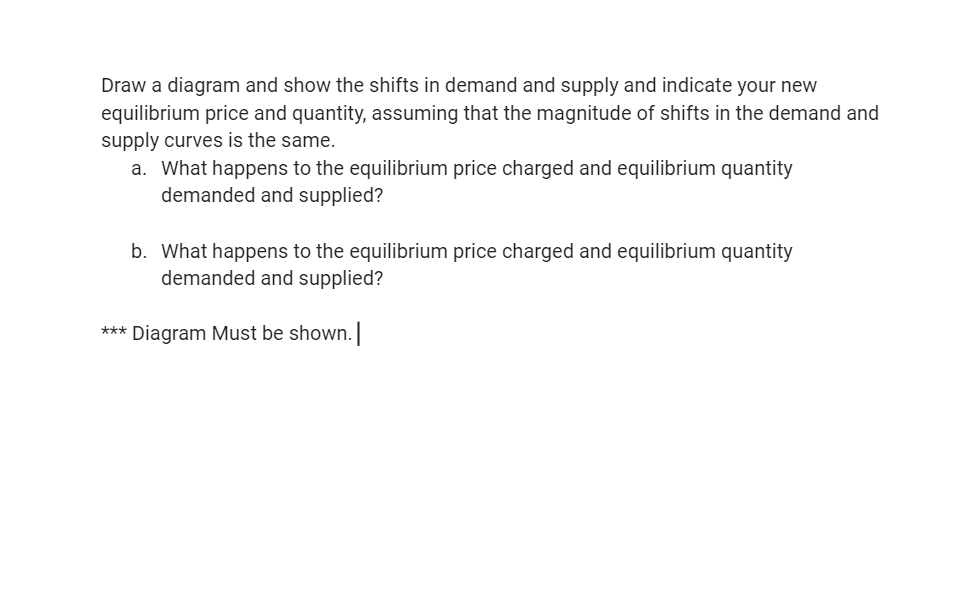 Solved Draw A Diagram And Show The Shifts In Demand And | Chegg.com