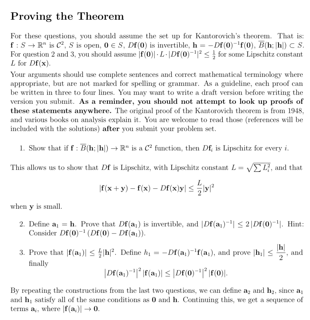 Proving The Theorem For These Questions You Should Chegg Com