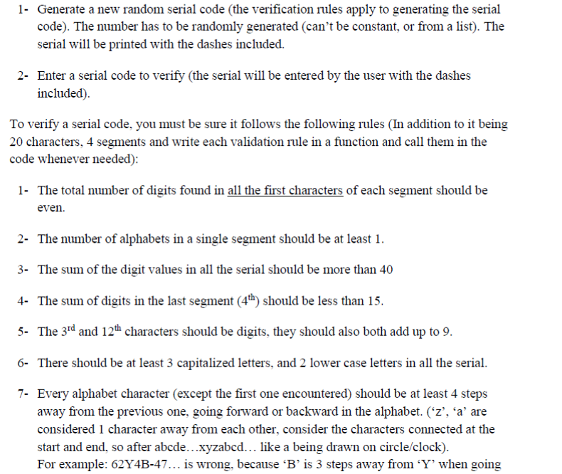 Solved Problem-2. Serial.codei [You may use arrays, though | Chegg.com