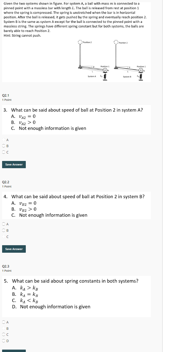 Solved Given the two systems shown in figure. For system A, | Chegg.com