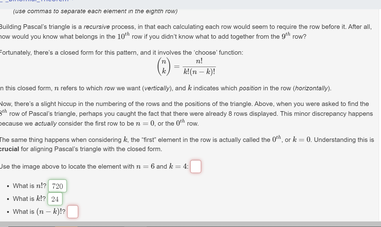 Solved Pascal's triangle is a number pattern that is useful | Chegg.com