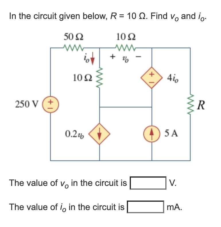 Solved In the circuit given below, R = 10 12. Find V, and | Chegg.com