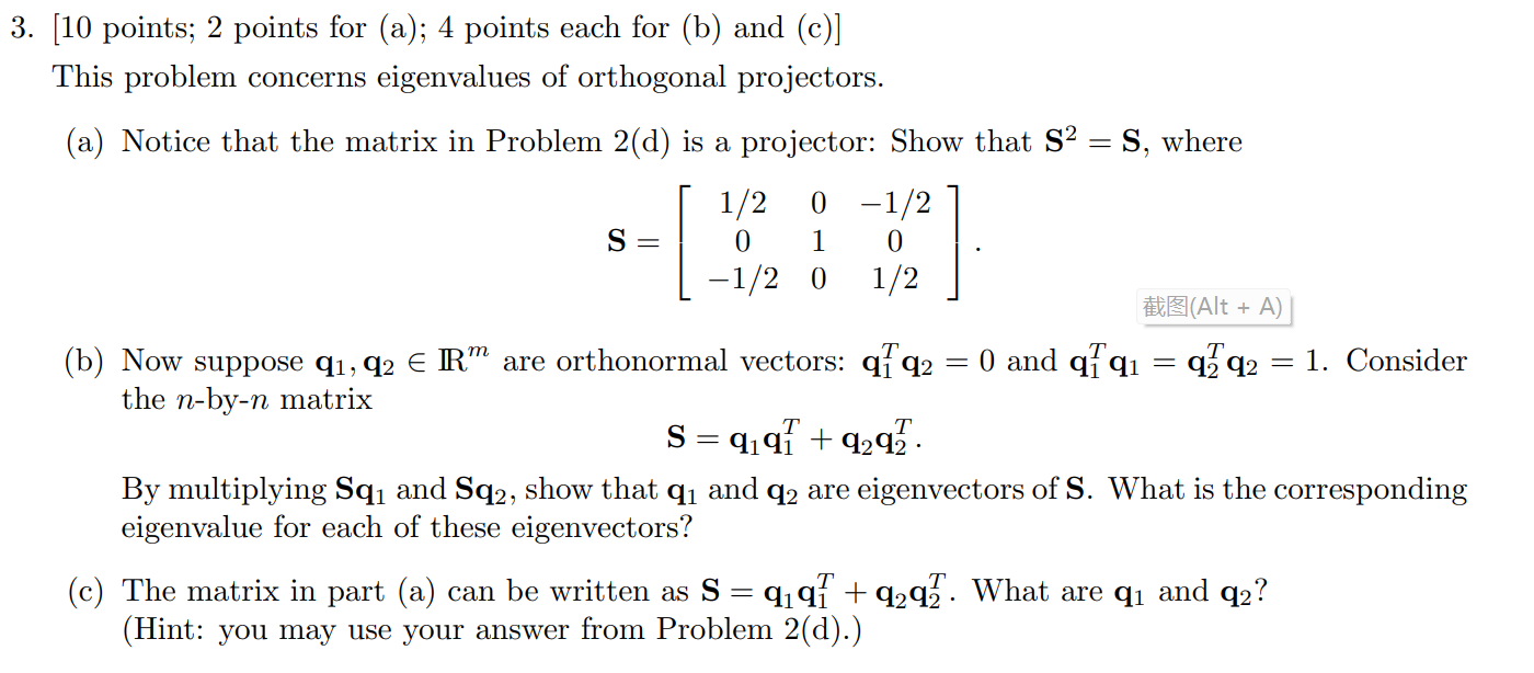 Solved 3. [10 points; 2 points for (a);4 points each for (b) | Chegg.com