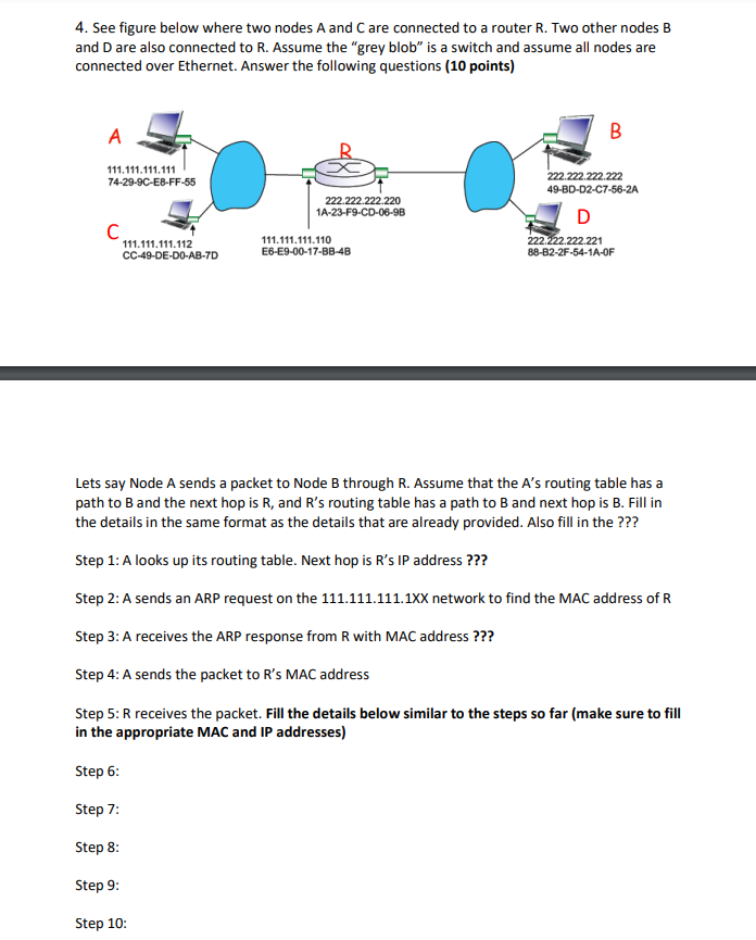 Solved 4. See figure below where two nodes A and Care | Chegg.com
