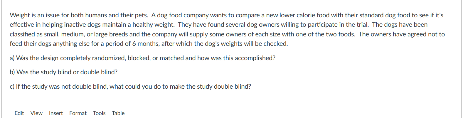 Solved Weight is an issue for both humans and their pets. A | Chegg.com