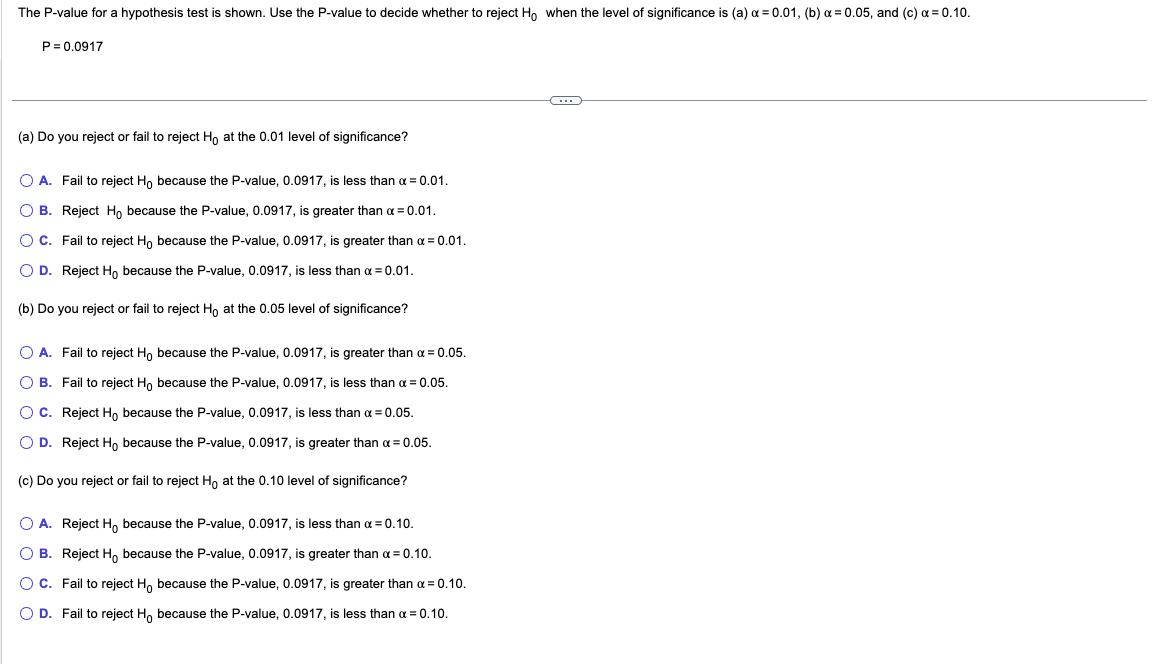 solved-the-p-value-for-a-hypothesis-test-is-shown-use-the-chegg