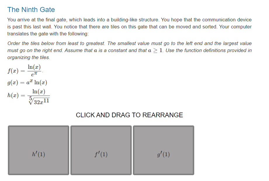 Solved The Ninth Gate You arrive at the final gate, which | Chegg.com