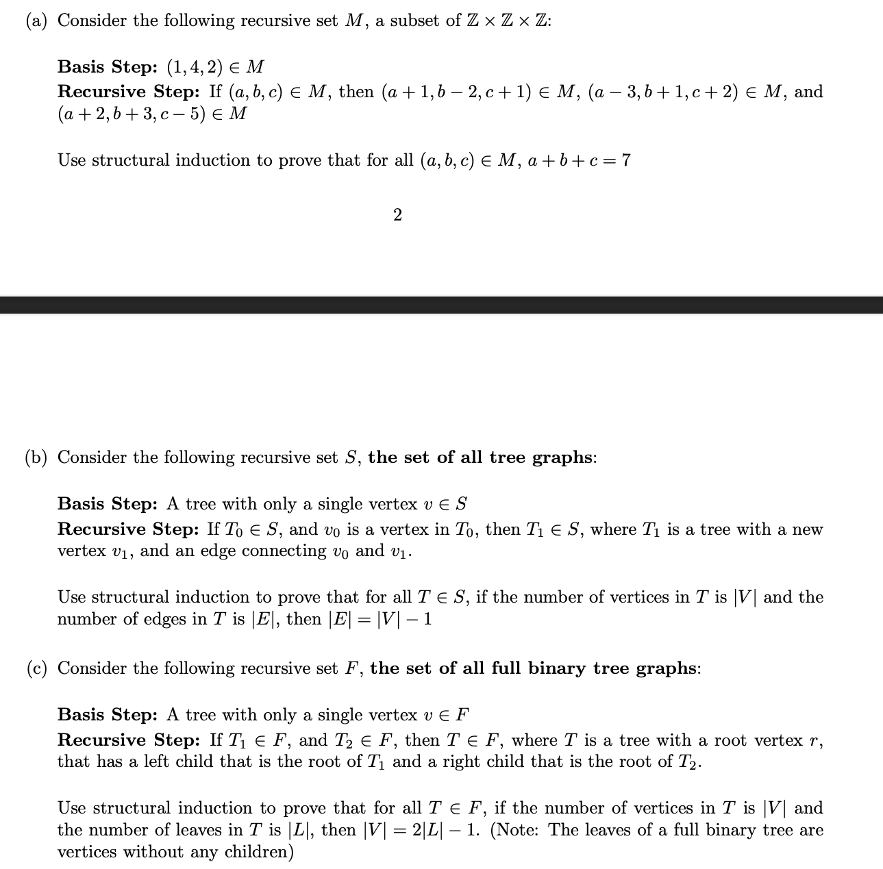 Solved (a) Consider the following recursive set M, a subset | Chegg.com