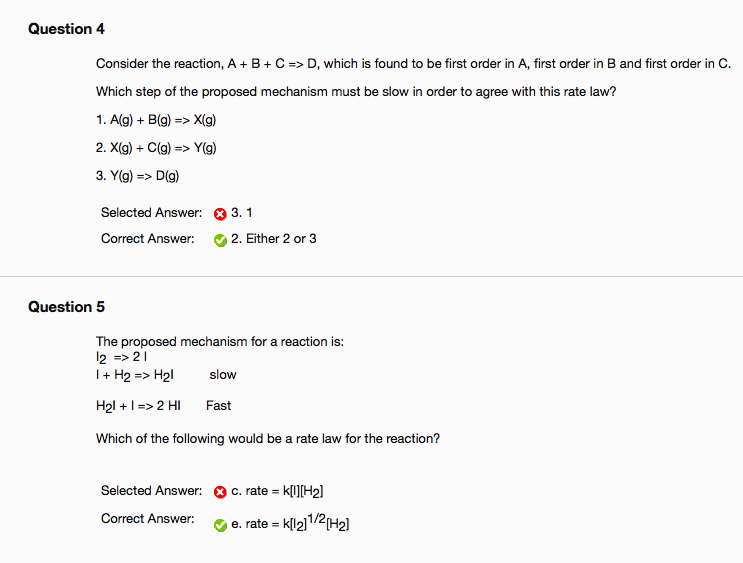 Solved Question 4 Consider The Reaction, A + B + C-> D, | Chegg.com