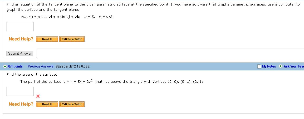 Solved Find An Equation Of The Tangent Plane To The Given