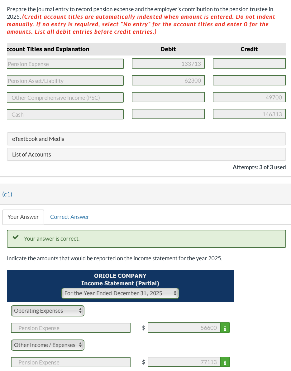 Solved Oriole Company sponsors a defined benefit pension