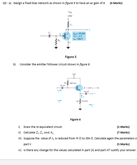 Solved 03a Design A Fixed Bias Network As Shown In Figure